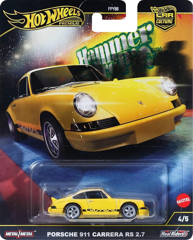 HOT WHEELS PREMIUM HAMMER DROP PORSCHE 911 CARRERA RS 2 7 YELLOW