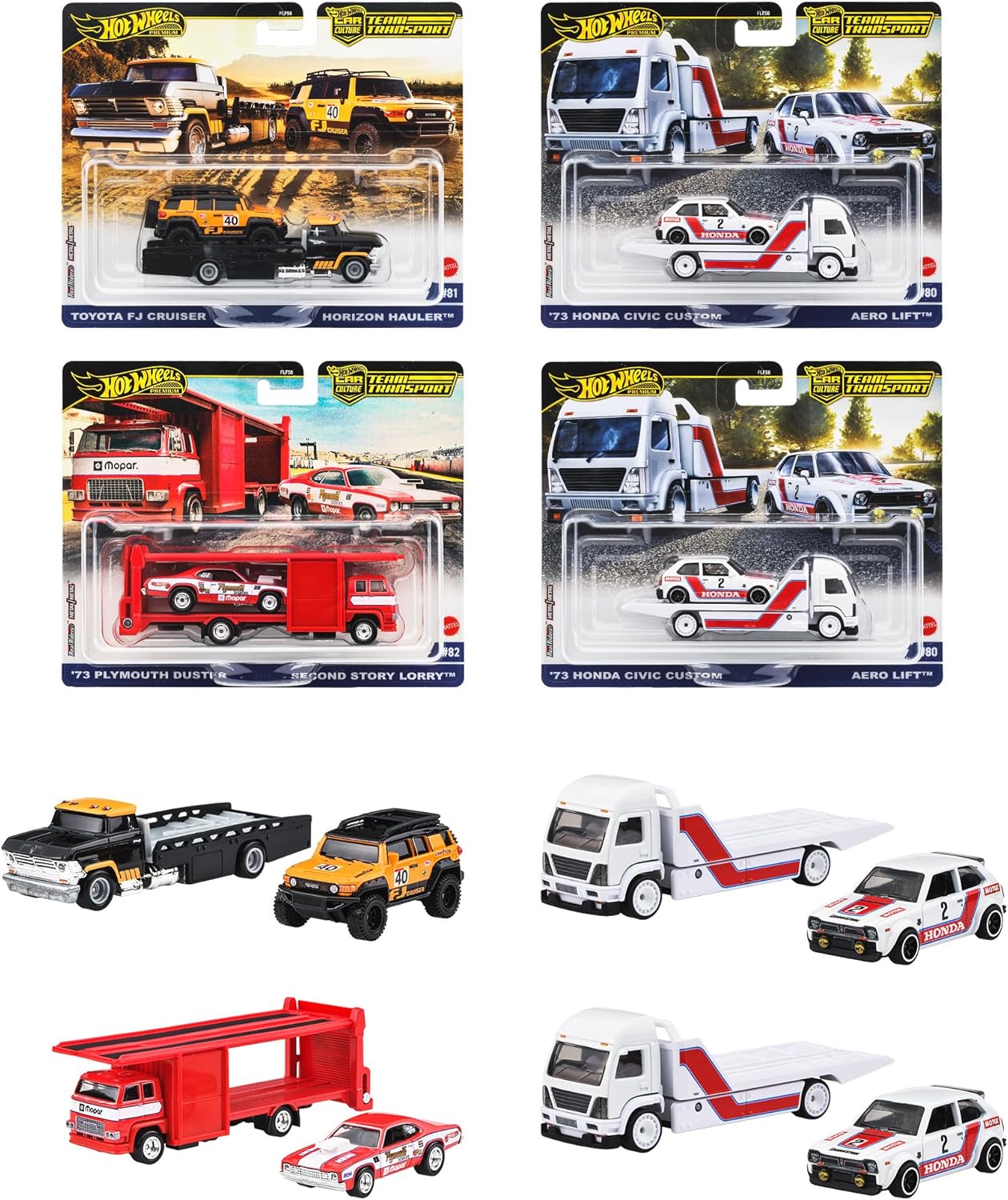 HOT WHEELS TEAM TRANSPORT FLF56 PACK OF 4